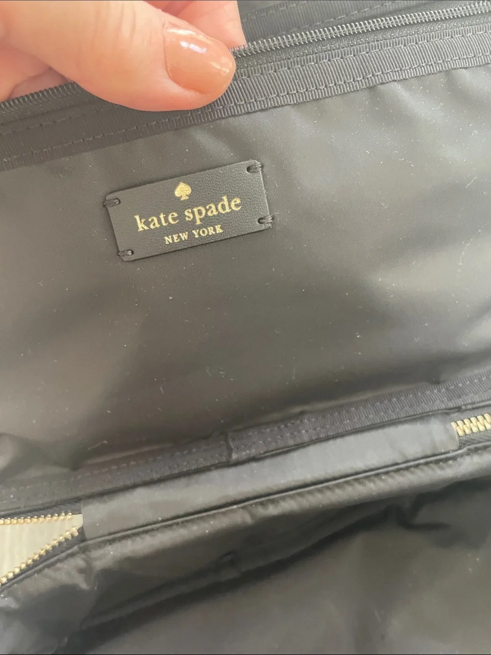 kate spade Black Gold-Trim Cosmetic Case